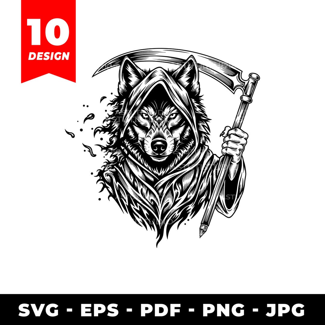 Reaper Wolves Grim Reaper Wolf SVG Bundle: Tribal Laser Cut Files for Cricut ...