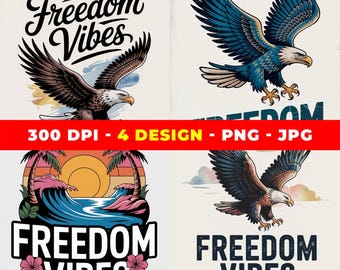 Eagle Sunset PNG-sublimatiebundel: patriottische ontwerpen (digitale download)