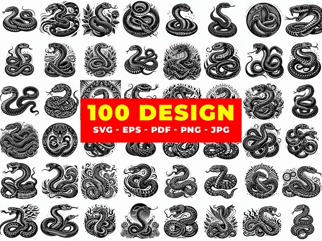 Snake Tribal Engraving Designs: Laser Cut, CNC, Cricut SVG Bundle - Etsy  Israel, image size:1080x810