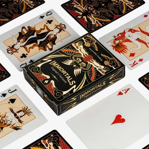 Immortals Cartes à jouer, cartes de poker art déco, cartes à jouer uniques, décorations et travaux manuels