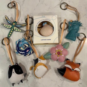 Geschenk der Kunstsammlung Taschenanhänger, Einzigartiges Schlüsselanhänger Geschenk, Mikrofaser Vegan Leder Taschenanhänger, Geldbörse Schlüsselbund Taschenanhänger, Geschenk für Sie,