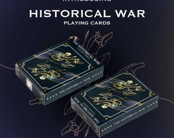 Baraja de cartas histórica de guerra, cartas de póker, cartas de juego únicas, mazo de cartas, regalo de póker