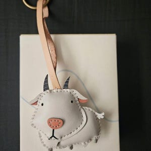 Goat Bag Charm, Vegan Microfiber Backpack Charm – Chic Purse Accessory & Gift for Her, Vegan Microfiber Purse Accessory