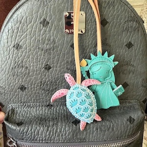 Handmade Vegan Microfiber Backpack Charm – Chic Purse Accessory & Gift for Her, Vegan Microfiber Purse Accessory, Vegan Microfiber Charm