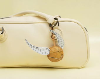 Snitch ball Bag Charm - Unique Bag Charm, Cute Key Chain, Handmade Bag Charm, Keychain Gift