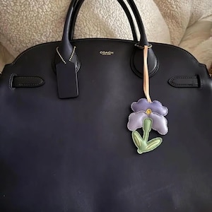 Dije para bolso de colección de flores, dije para bolso de microfibra vegana, llavero bonito, dije para bolso hecho a mano, llavero de regalo