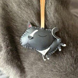 Cat Collection Bag Charms, Unique Vegan Microfiber Leather Bag Charm, Lovely Cat Lover's Purse Charm, KeyChain Gift image 5