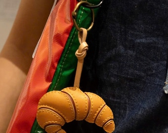 Foodie Bag Charm – Vegan Leather Keychain, Car & Backpack Accessory, Fun Gift for Her