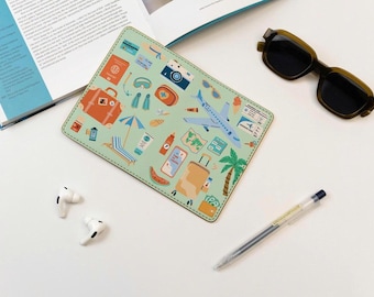 Vegan Leather Passport Holder, Passport Cover – World Adventure Wallet, Wanderlust Collection, Travel Accessory, Small Gift for Him or Her