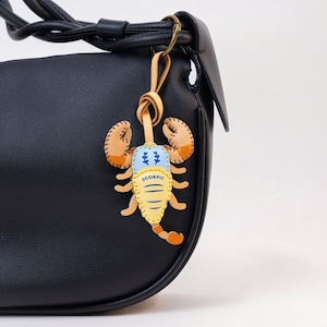 Scorpio Zodiac Bag Charm - Part of the Zodiac Sign Collection, Microfiber Vegan Bag Charm - Perfect Gift for Her, Scorpio Zodiac