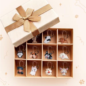 Elegant Dog Collection Bag Charm, Custom Dog Keychain, Cute Puppy Keychain, Handbag Charm, Unique Vegan Keychain for Dog Lovers,