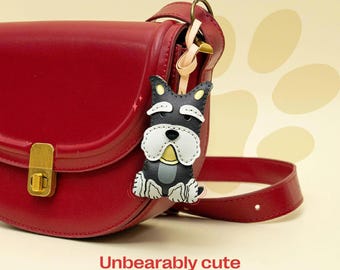 Unique Dog Bag Charm – Vegan Leather Keychain, Dog Lovers Collection, Handmade Accessory & Gift