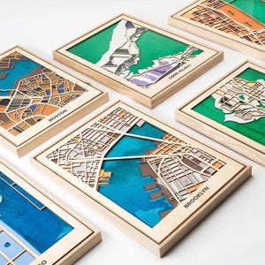 アメリカ西部の木製ウォールアート - エポキシ樹脂製旅行地図 - 私たちが出会った場所のギフト - 素朴なホームデコレーション - 結婚式や記念日の壁掛け