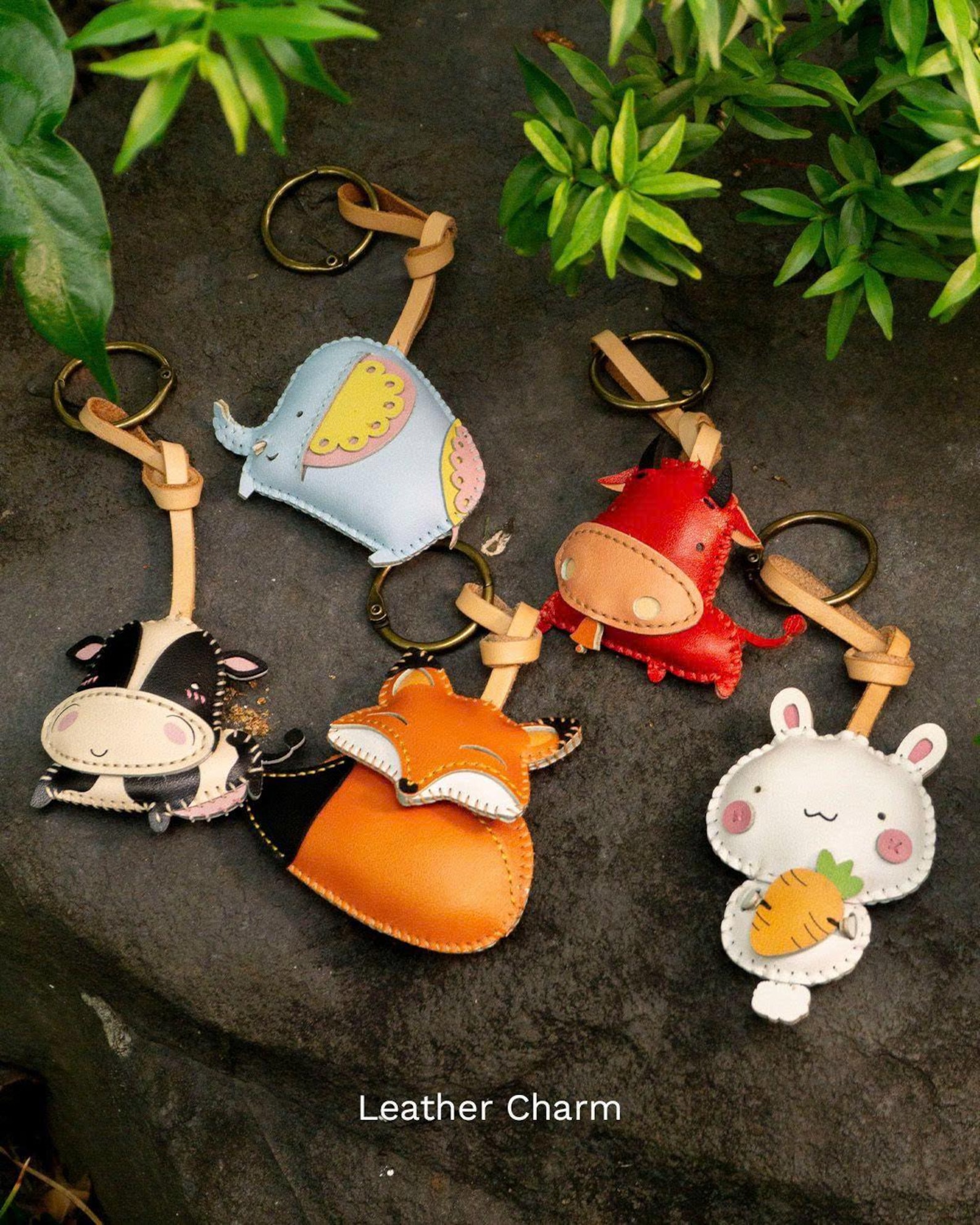Vegan Leather Animal Bag Charm – Microfiber Purse Charm, Cute Keychain ...