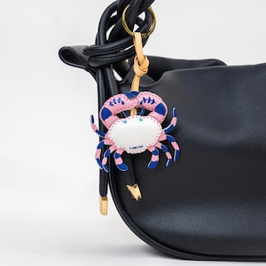 Cancer Zodiac Bag Charm - Part of the Zodiac Sign Collection, Microfiber Vegan Bag Charm - Perfect Gift for Her, Cancer Zodiac Key Chain