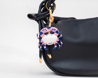 Dije para bolso del signo del zodiaco Cáncer - Parte de la colección de signos del zodiaco, Dije para bolso vegano de microfibra - Regalo perfecto para ella, Llavero del signo del zodiaco Cáncer