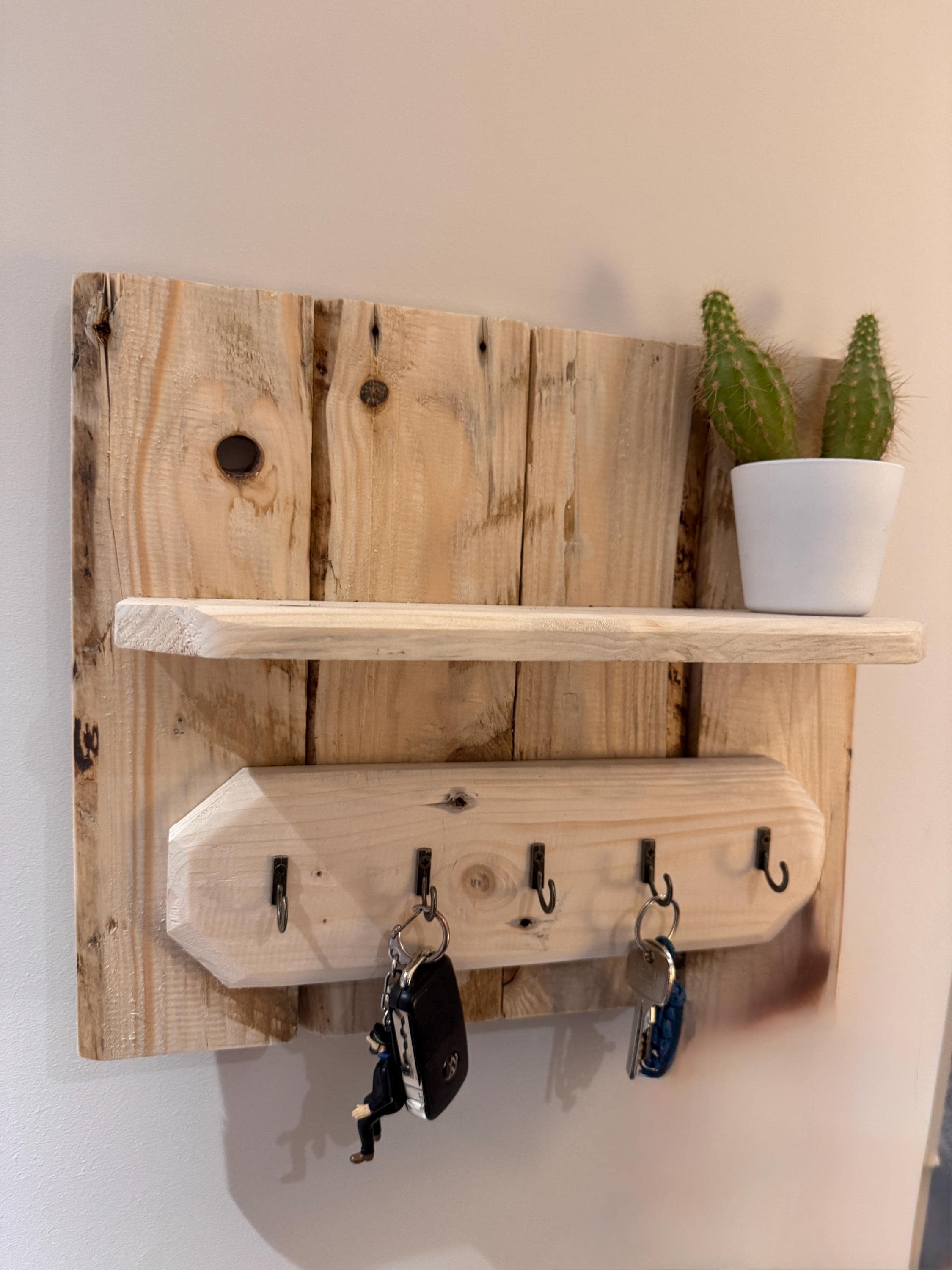 Pallet Wood Homemade Coat Rack With Shelf Rustic Wall Entryway
