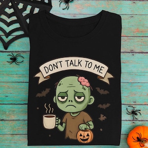 Funny Zombie Coffee Shirt: Spooky Season Halloween Tee