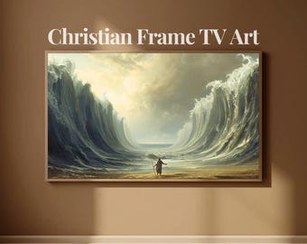 フレームTVアート モーゼが海を分ける | ヴィンテージ油絵TVアートディスプレイ 4K | Samsung Frame TV用