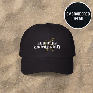 Embroidered Aquarius Constellation Dad Hat: Celestial Astrology Gift