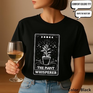 Chemise pour maman végétale aux couleurs confort t-shirt boho avec carte de tarot cadeau cottagecore pour son jardinier Chemise graphique esthétique pour femme idée cadeau pour maman végétale