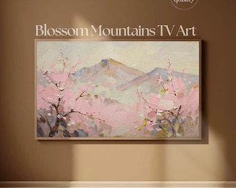 フレームTVアート 桜の山風景 | ジャパンディ春TVアートディスプレイ 4K | Samsung Frame TV用