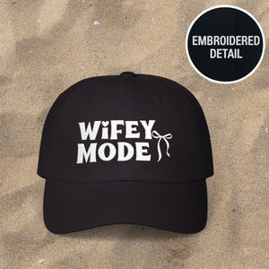 Embroidered gift wifey hat gift coquette embroidered cap bride honeymoon hat for wife bridal shower gift cute wife hat summer newlywed gift