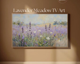フレームTVアート ラベンダー畑の絵画 | プロヴァンスの野花 TVアートディスプレイ 4K | Samsung Frame TV用