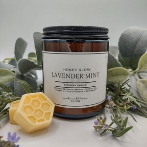 Beeswax Candle | 100% Pure Beeswax, Essential Oils, Organic Coconut Oil | Hand poured in Kentucky | Clean, Non-Toxic & Sustainable | Local