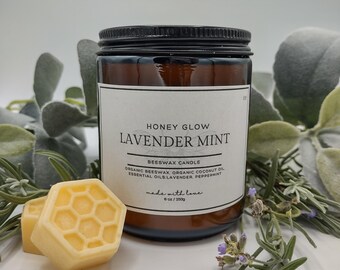 Beeswax Candle | 100% Pure Beeswax, Essential Oils, Organic Coconut Oil | Hand poured in Kentucky | Clean, Non-Toxic & Sustainable | Local