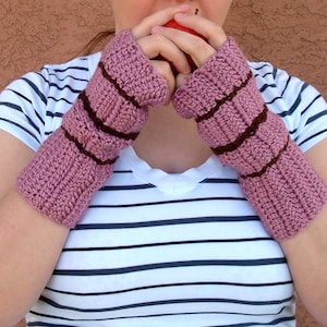 Pink Striped Arm Warmers - Etsy