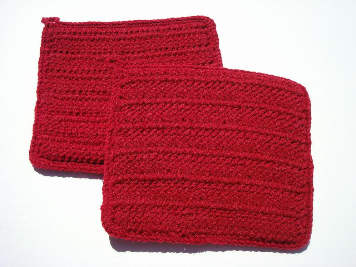 Raven Potholders Red Potholders Crochet Potholders Gift for Etsy