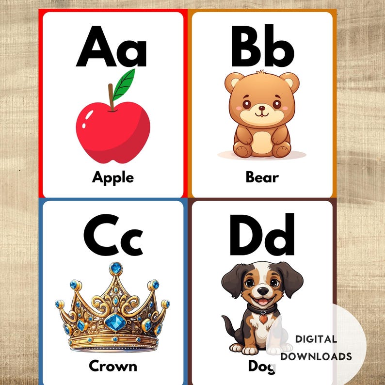 ABC Alphabet Animal Flashcards for Kids: Homeschool Printable (digital ...