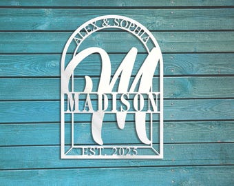 Custom Metal Family Name Sign - Outdoor Personalized Sign - Last Name Sign - Established Sign - Farmhouse Home Decor - Wedding Gift Idea