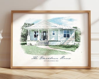Watercolor House Painting, Painting from Photo, Realtor Closing Gift, New House Gift, Custom Portrait, Home Illustration, Personalized Home,
