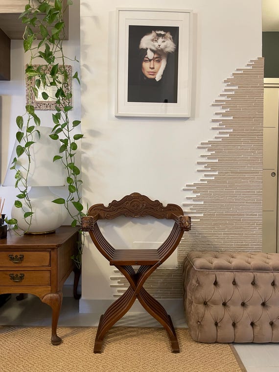 折りたたみ椅子、アームチェア、サヴォナローラ、ヴィンテージ、ミッド