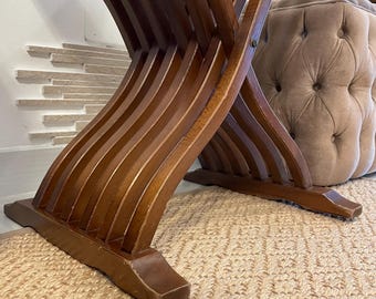 折りたたみ椅子、アームチェア、サヴォナローラ、ヴィンテージ、ミッド