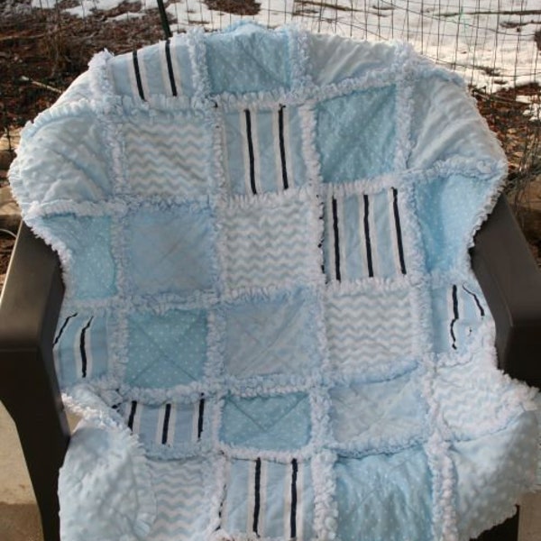 Baby Boy Rag Quilt Etsy