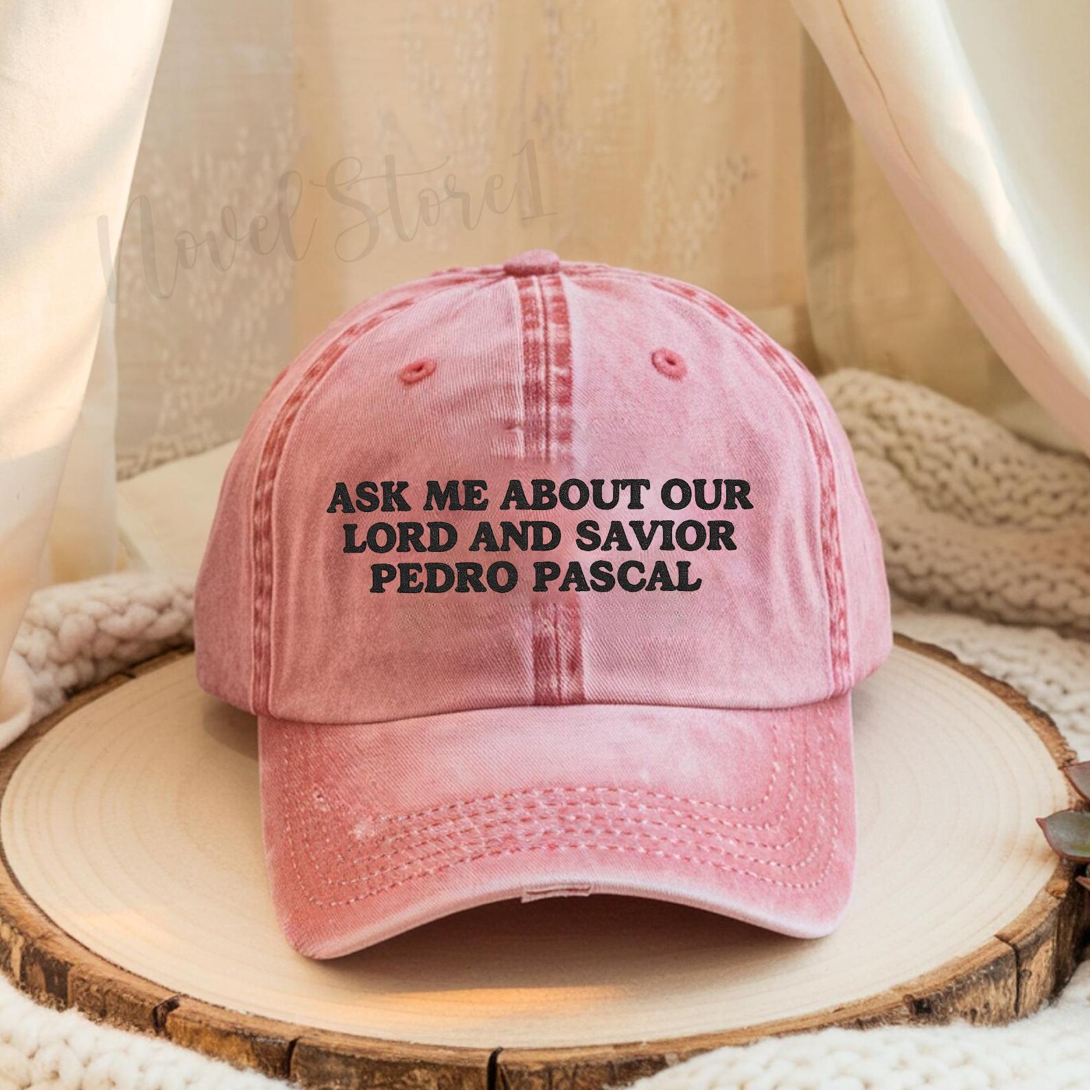 PEDRO PASCAL PINK BASEBALL HAT Easily Distracted By Pedro Pascal Vintage Embroidered Cap  main image 2