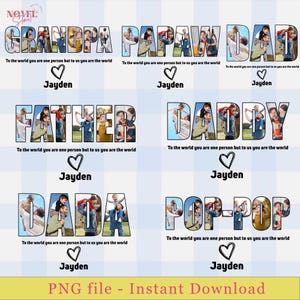 Personalized Father's Day Gift Papa And Kids png Bundle, Photo Custom Design Your Own with Text And Picture, Customized Father Day Gift dad