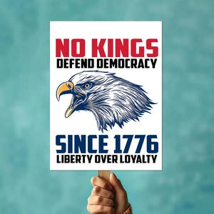 No Kings In America Since 1776 Protest Sign PRINTABLE, Anti-Trump Protest Poster For March, Digital Download, Political Activist Rally Sign