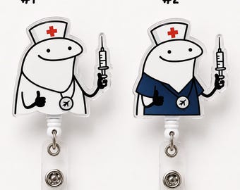 Meme Cat Nurse Badge Reel, Cute Animal Retractable Clip, Cute Nurse Badge Clip