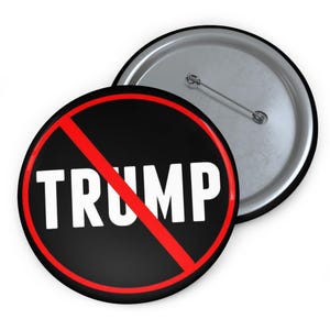 NO KINGS Button Pin censored or explicit no fascist, Anti Trump Pin