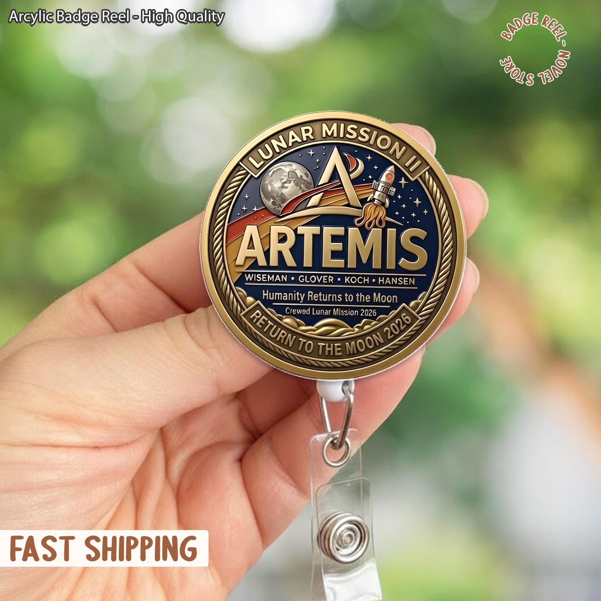 Mission Key Chain Buy Artemis II Mission Pin/badgereel/keychain, Return to the Moon 2026 ...