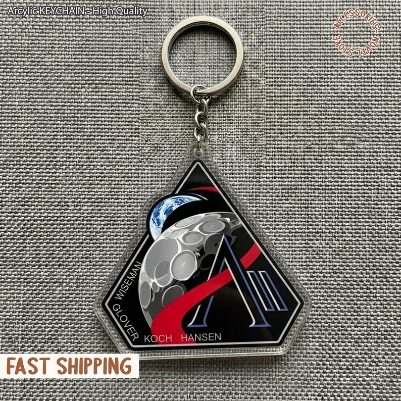 Artemis II Acrylic Keychain, NASA Retro Space Logo Keyring, Astronaut ...