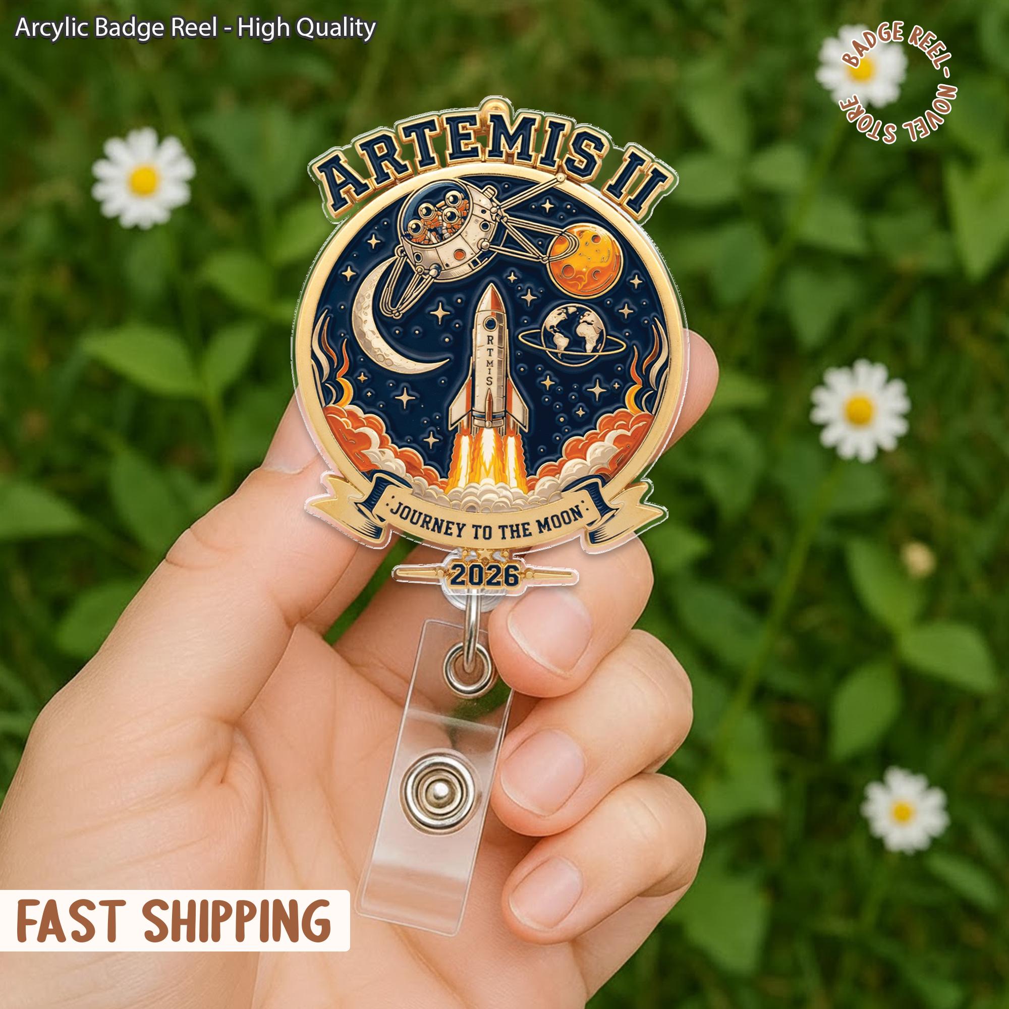 Mission Key Chain Artemis II Mission Pin/badgereel/keychain, Return to the Moon 2026 ...