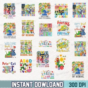 20+ Bundle Back To School Png,  Children's Books PNG, Teacher Library Club Kindergarten, Read Children's Book Characters PNG, Teacher Quotes