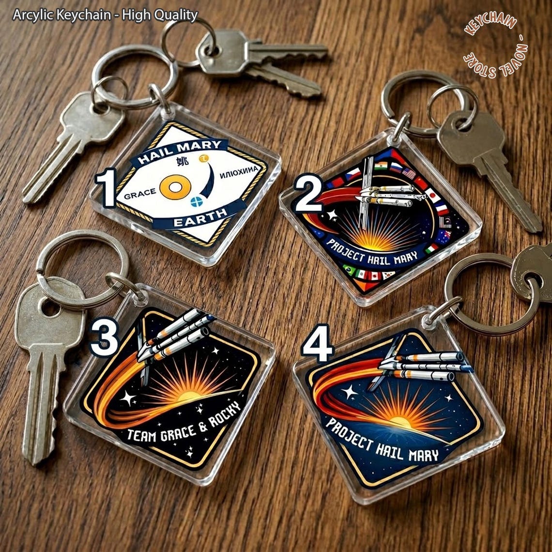 Mission Key Chain Project Hail Mary Mission Patch Keychain | Space Sci-fi Book, Andy Weir ...