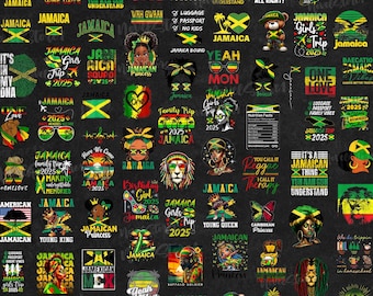 70+ Designs Jamaica 2025 Bundle PNG, Sublimazione Island Vibes, Clipart di magliette da vacanza, Download digitale di cultura caraibica