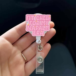 Fit Check for My Napalm Era Badge Reel – KPOP MIRA Lyric ID Holder